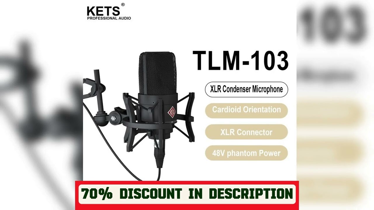 A must-have product! TLM 103 XLR Condenser Microphone Professional Cardioid Studio Mic for Recordi