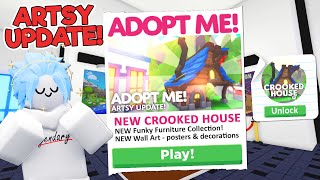 ARTSY UPDATE IS HERE!  NEW Crooked House, Furniture and Wall Art!  Roblox Adopt Me News