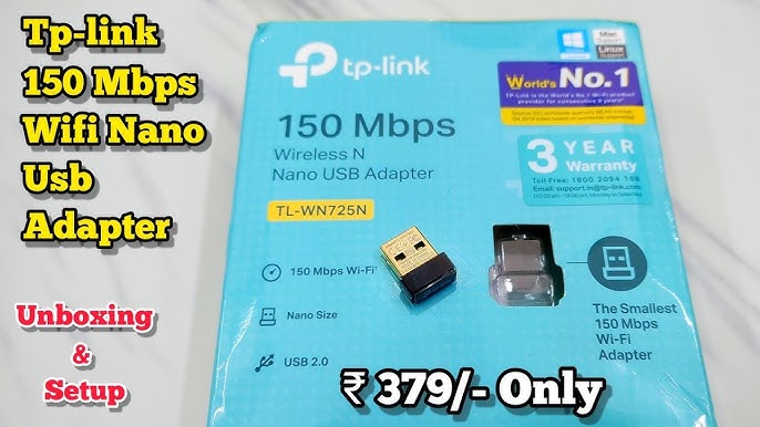 TP Link USB WiFi Adapter TL-WN725N | Unboxing & Testing - YouTube