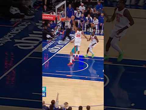 Mikal Bridges with the emphatic finish at the rim 💥 #knicks #nba #shorts #preseason #slamdunk