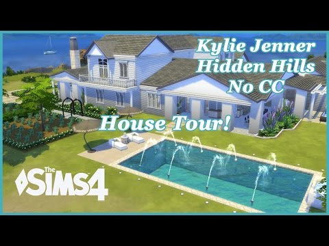 The Sims 4 Kylie Jenner Hiddel Hills No Cc House Tour Youtube
