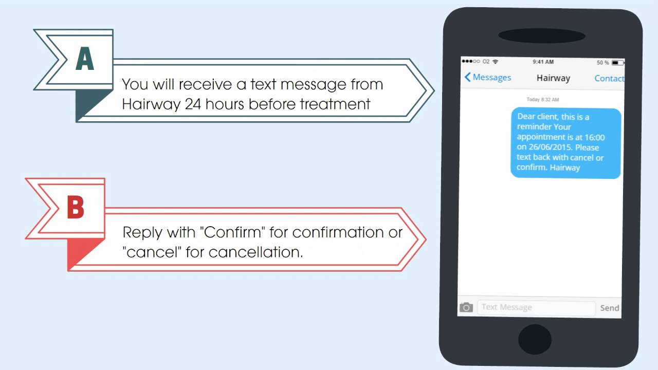 how to confirm appt via text