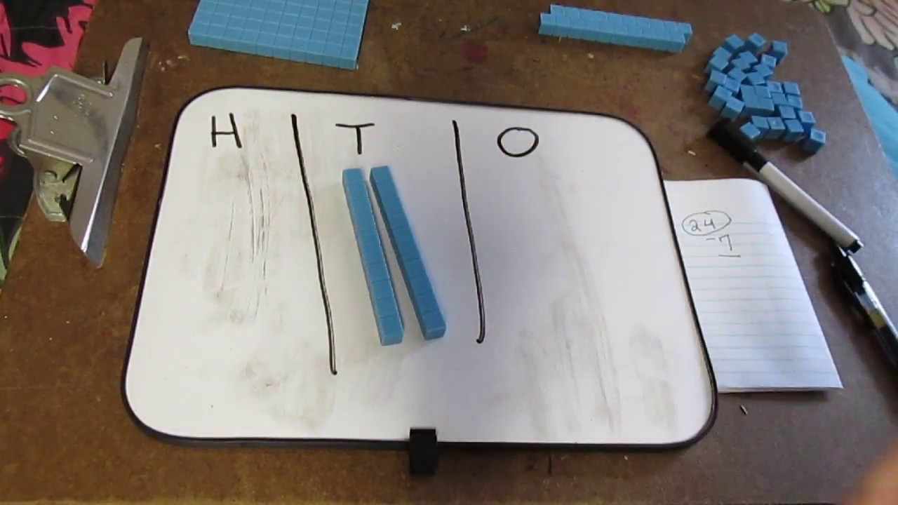Subtraction With Regrouping Using Base Ten Blocks YouTube