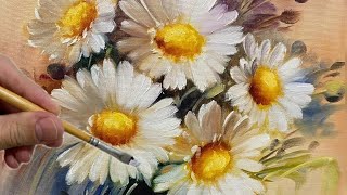 картинка: СТИЛИЗОВАННЫЕ РОМАШКИ / КРАСКА ПОШАГОВО