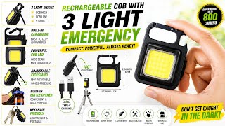 Multifunctional Mini Keychain Flashlight | COB Rechargeable Light | Emergency Light and Waterproof