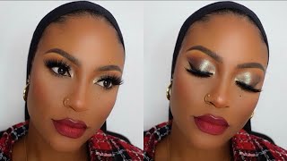 in depth detailed holiday full glam makeup tutorial for beginners fun eye look bold red lip