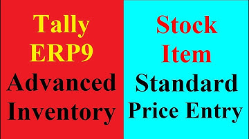 Stock Item Standard Price entry in Tally ERP9 | Standard Price entry in Voucher  Tally ERP9