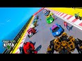 Among Yellow & Spiderman and CARS HOT WHEELS Challenge GTA V MODS ! Машины Хот Виллс и Супергерои !