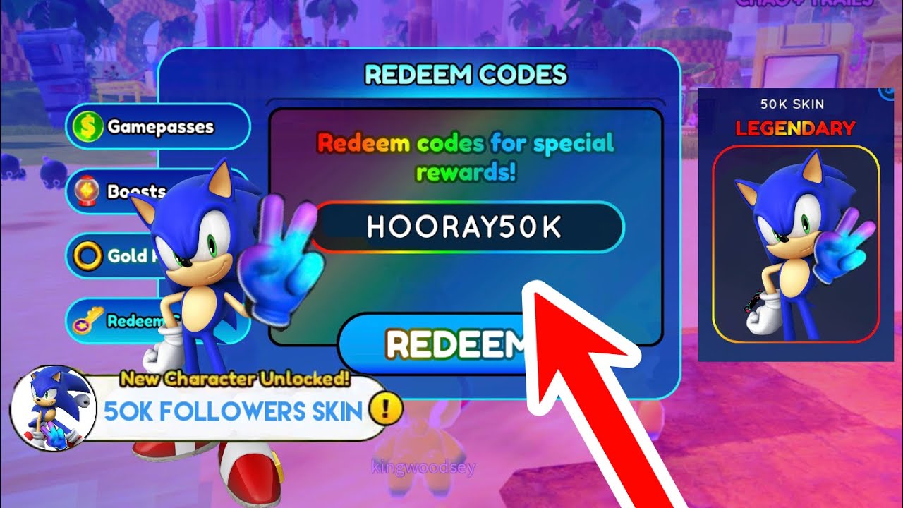 ALL *NEW* 50K CODES IN SONIC SPEED SIMULATOR!! (New Skin!?) 