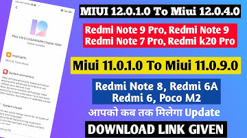 MIUI 12 UPDATE | MIUI 12.0.1.0 TO MIUI 12.0.4.0 STABLE UPDATE| MIUI 11.0.1.0 TO MIUI 11.0.9.0 UPDATE