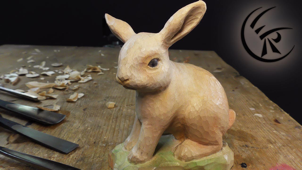 carved wooden rabbit