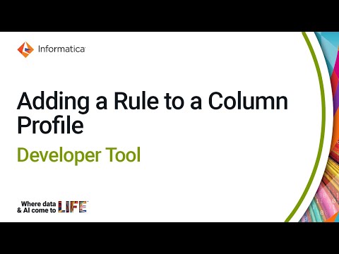 Adding a Rule to a Column Profile in the Developer Tool