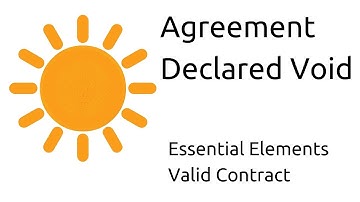 Agreement declared void | Other Essential Elements of a Valid Contract | CA CPT |CS & CMA Foundation