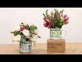How To Make Cute Tied Mugs Of Flowers As A Perfect Gift!