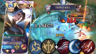 0.1 SEC LING FASTHAND COMBO GAMEPLAY!! | LING BEST BUILD & EMBLEM 2024  MLBB