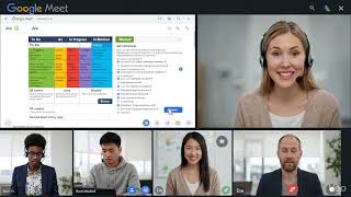 8 Hours - Virtual Office Background Noise ☕ Google Meet Team Call Ambience for Studying &amp; Working