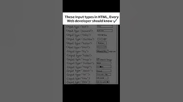 These input types in HTML, every web developer should know #coding  #developer  #html #frontend #job