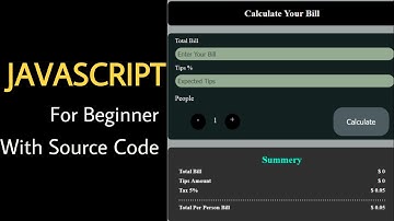 How to create Bill Calculator | Javascript beginner project | Restaurant bill calculator #javascript