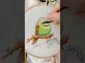 Вышивка птички гладью \ bird embroidery #shorts