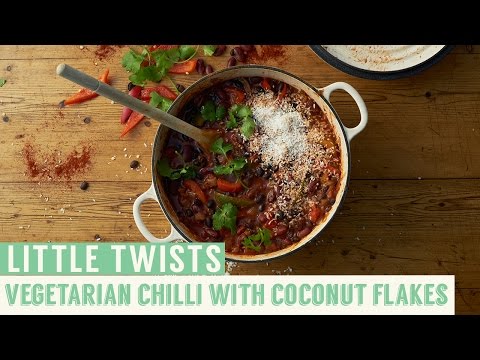 Vegetarian Chilli with Coconut Flakes