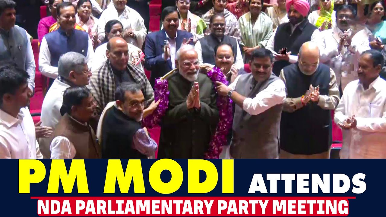 LIVE: PM Modi attends NDA Parliamentary Party meeting in Parliament Library Building