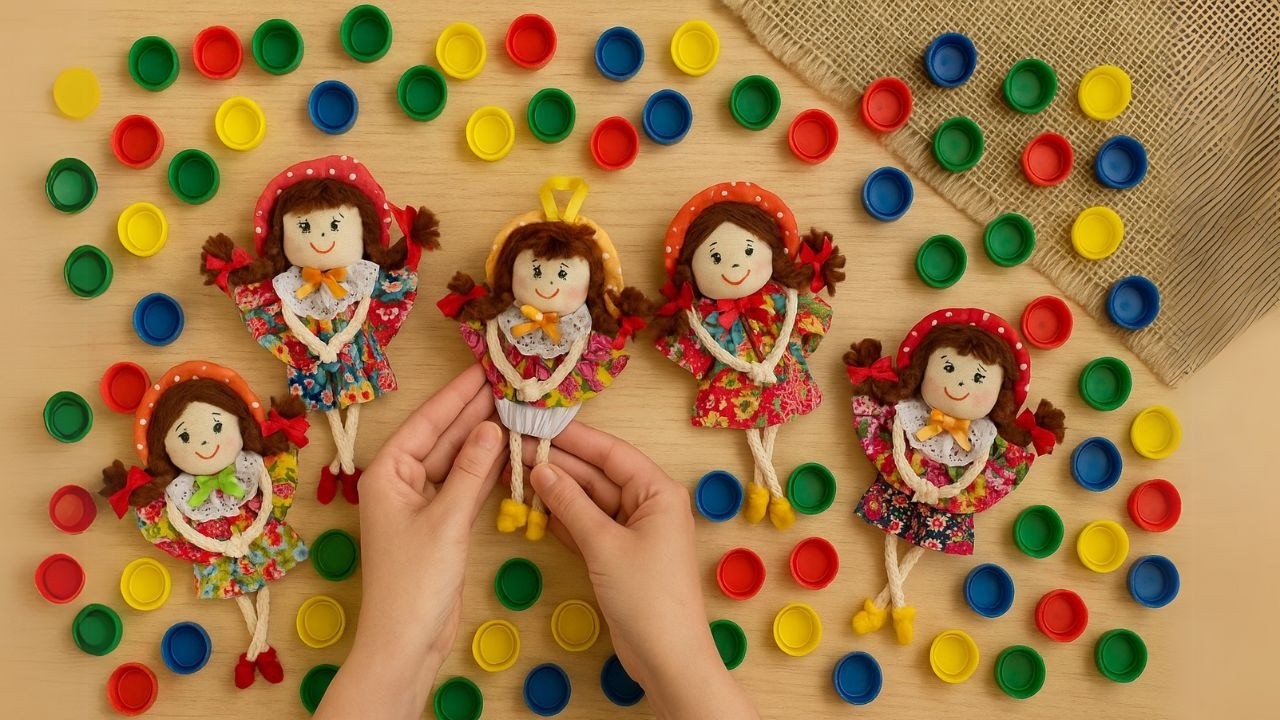 A Chave do Sucesso Junino Está Aqui! DIY Veja Essa Bonequinha com Reciclagem Para a Festa Junina 🗝️🎉