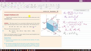 STATICS | Sample Problem: 2/16 | Topic 2/9 Resultants | 6th Edition