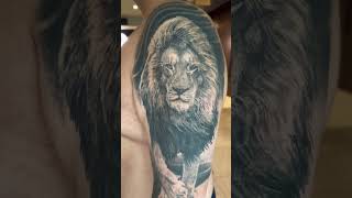 Healed beautifully, Lion tattoo by @SunnyBhanushali at @alienstattooindia www.alienstattoo.com