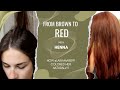 Naturally Color Hair At Home|Henna On Dark Hair|Brown To Red With Henna|Henna Hair Dye Red|Henna