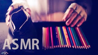 ASMR Pencils 🖍️Leather Zipper Pencil Case 😴NO TALKING for SLEEP screenshot 4