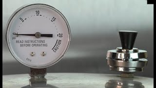 Pressure canning dial gauge check by Clemson Extension staff