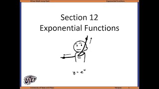 Miner Math Jump Start Section 12: Exponential Functions