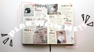 Kpop Bullet Journal Plan with Me! 🌿 || March Week 3 Spread