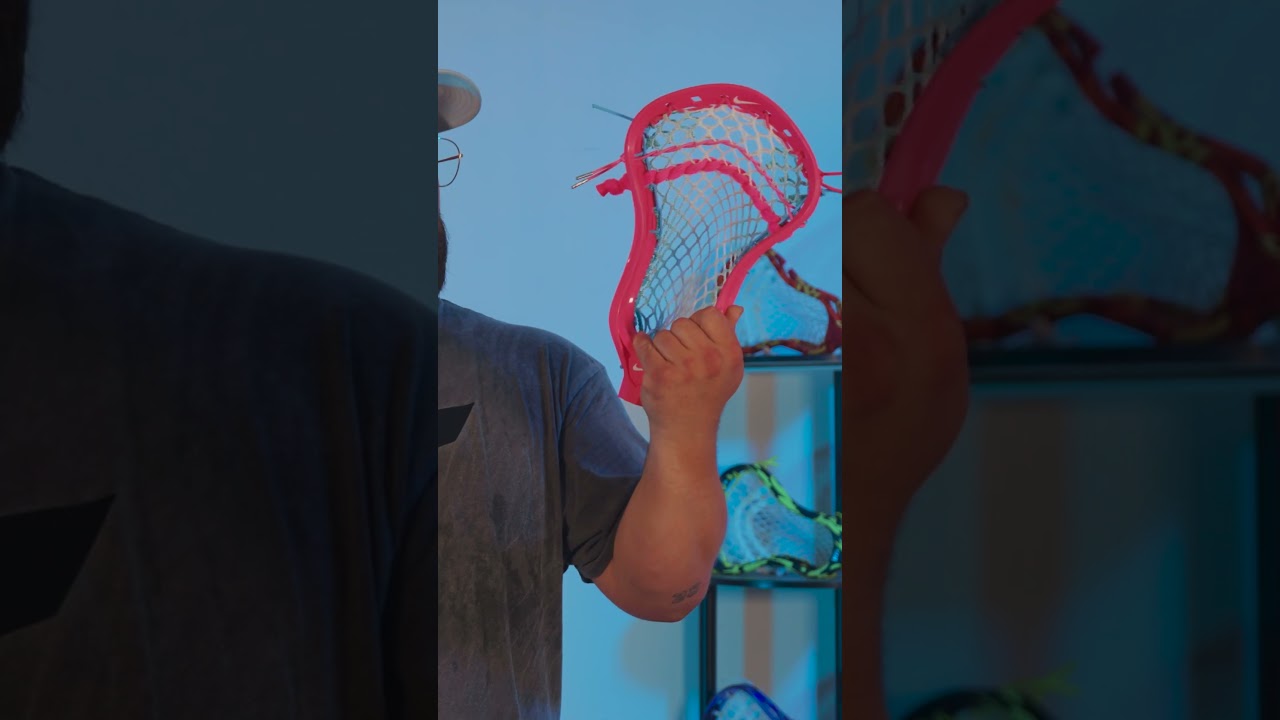 Stringing up this pink Nike L4. Full video available on the Lacrosse Unlimited YouTube Channel.