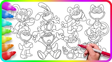 Coloring Pages SMILING CRITTERS. Satisfying Coloring Poppy Playtime Chapter 3 characters