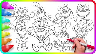 Coloring Pages SMILING CRITTERS. Satisfying Coloring Poppy Playtime Chapter 3 characters
