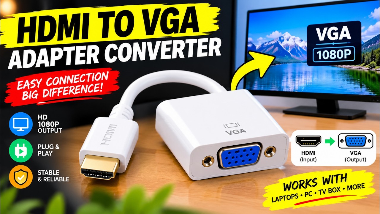 Hdmi to Vga Adapter With a 3.5mm Audio Jac