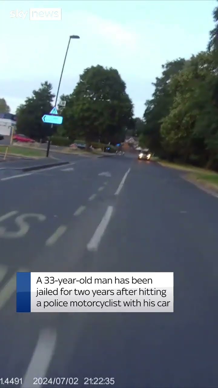 Man rams car into police motorcyclist