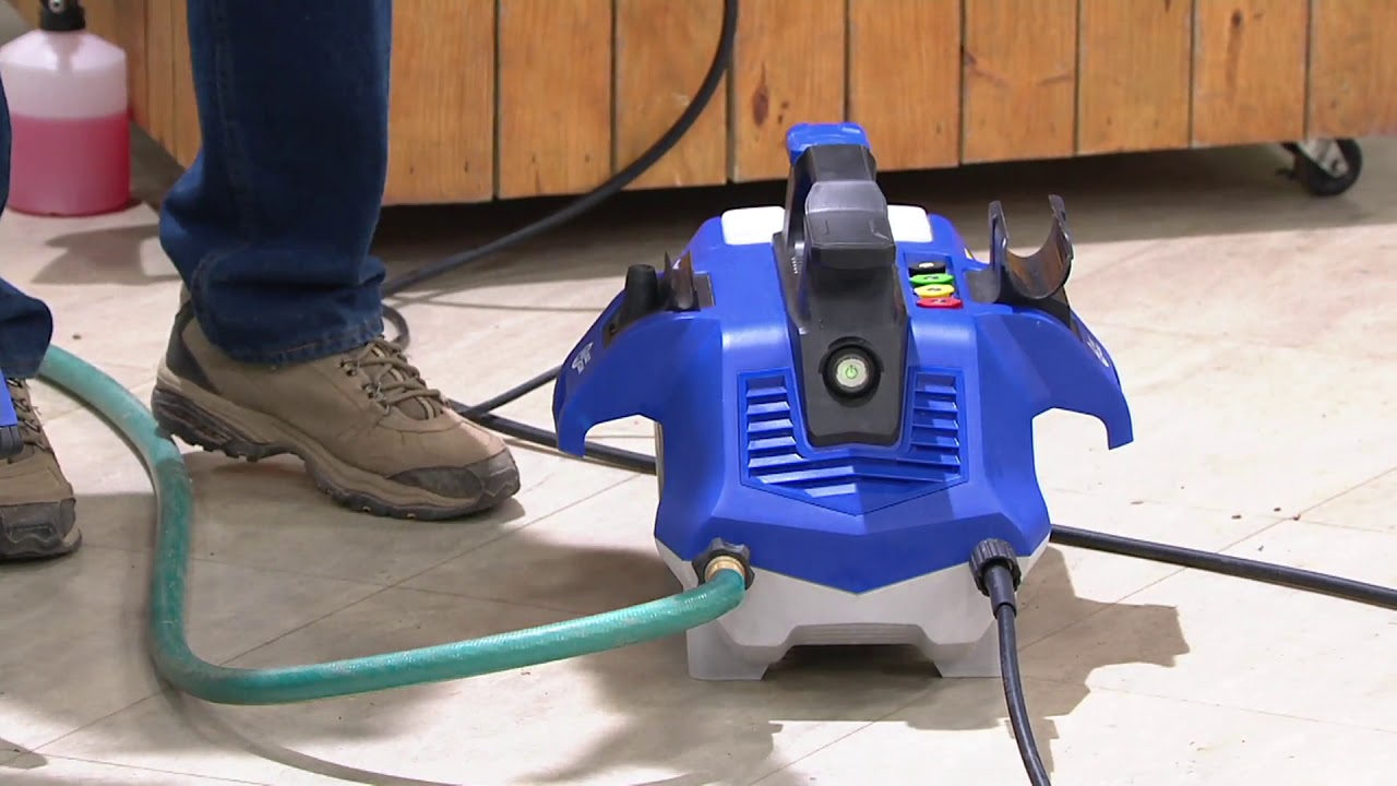Blue Clean 2050 PSI Pressure Washer with On-Off Cart on QVC - YouTube