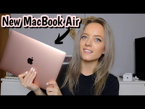 UNBOXING NEW *ROSE GOLD* MACBOOK AIR | First impressions & Review