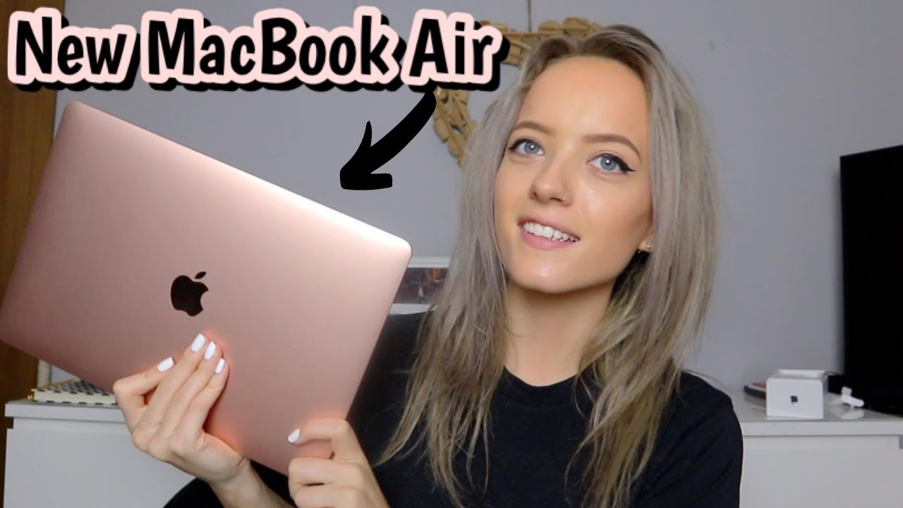UNBOXING NEW *ROSE GOLD* MACBOOK AIR  First impressions & Review 