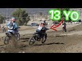 13 YEAR OLD KID RIDES 450 DIRT BIKE!!! Dangerboy Deegan