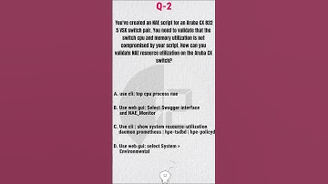 HPE7-A05: Validate NAE Resource Utilization on Aruba CX 8325 VSX!