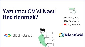 TalentGrid & GDG Istanbul  - Yazılımcı CV’si Nasıl Hazırlanmalı?