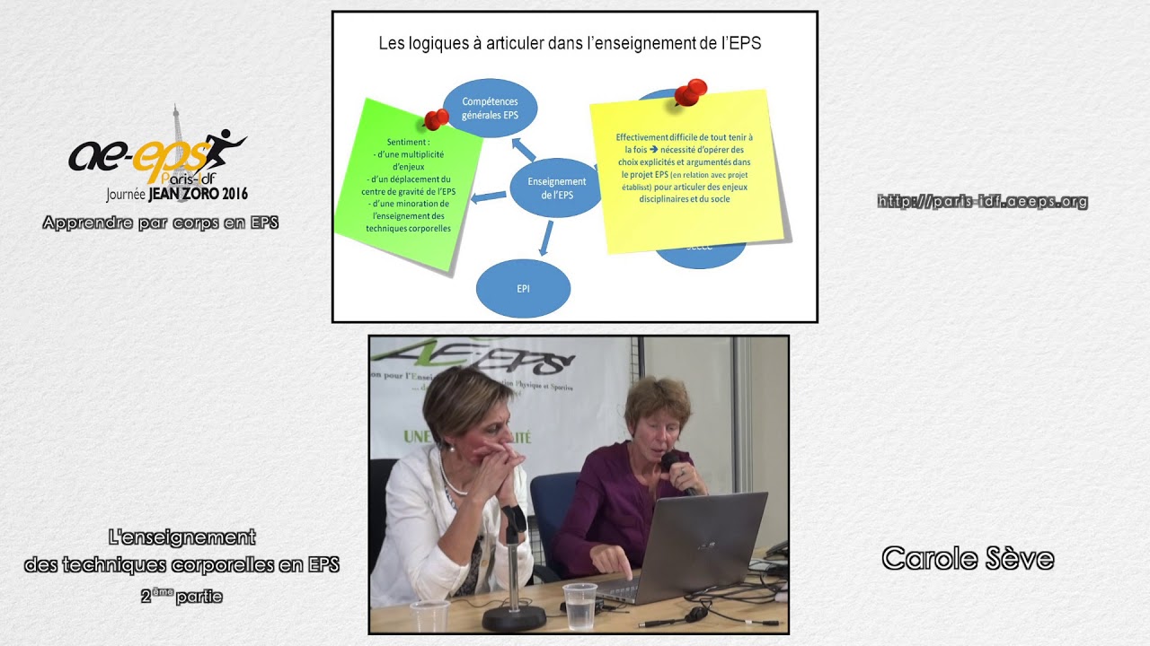 Carole Sève : « L'enseignement des techniques corporelles en EPS » (JJZ 2016) – Partie 2/2