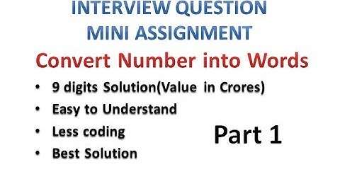 Convert Number into Words Part 1 - Hindi