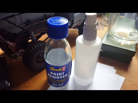showing: Revell PAINT REMOVER on a KYOSHO LEXAN Body