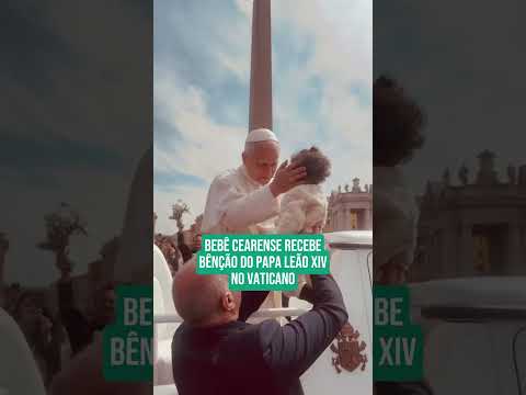 Bebê cearense recebe bênção do Papa Leão XIV no Vaticano