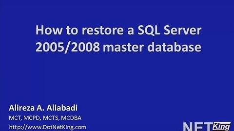 How to restore SQL Server 2005-2008 master database