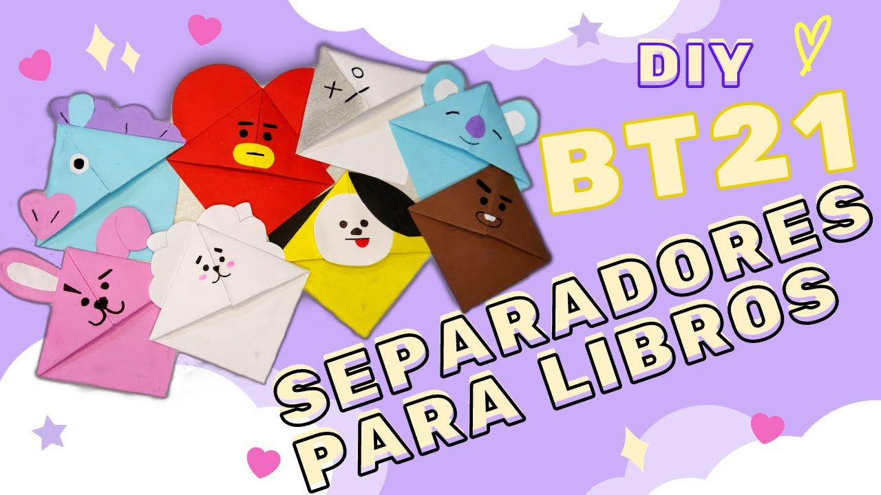 DIY Separadores para libros BT21 BTS | Bookmark BTS 2021| ARMY